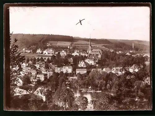 Fotografie Brück & Sohn Meissen, Ansicht Bad Elster, Blick von der Alberthöhe auf die Stadt