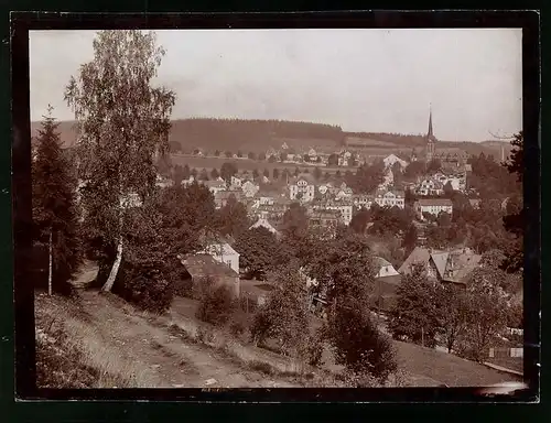 Fotografie Brück & Sohn Meissen, Ansicht Bad Elster, Blick nach der Stadt am Haus Wilhelmshöhe