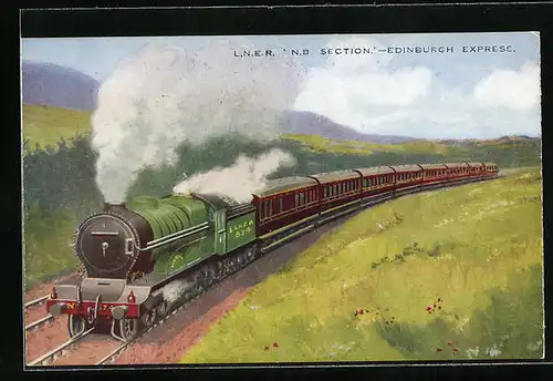 Klapp-AK LNER 874, NB Section, Edinburgh Express, englische Eisenbahn