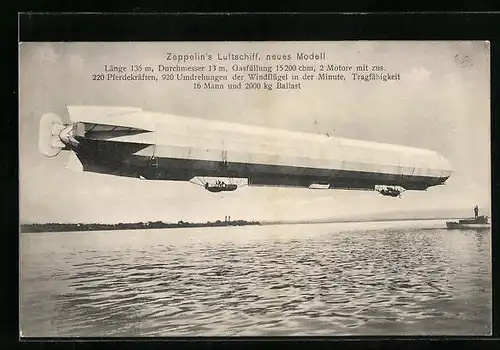 AK Zeppelin`s Luftschiff, neues Modell