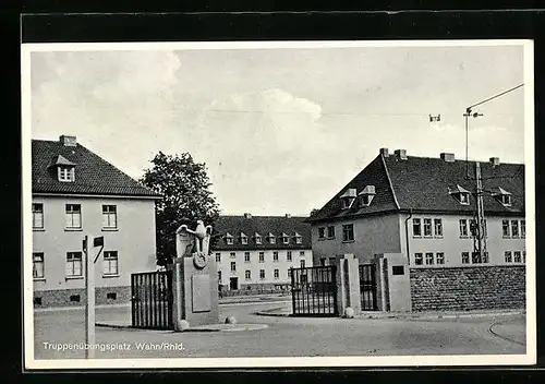 AK Köln-Wahn, Eingang zum Truppenübungsplatz mit Reichsadler, 