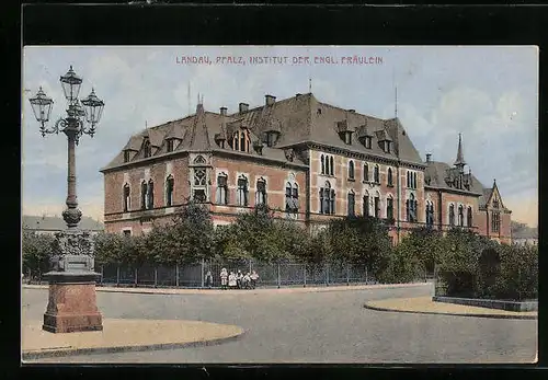 AK Landau /Pf., Institut der Englischen Fräulein mit Strasse