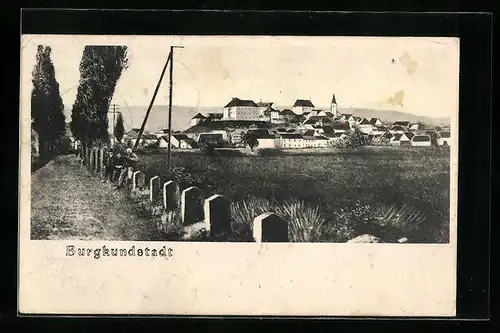 AK Burgkundstadt, Gesamtansicht von der Landstrasse aus