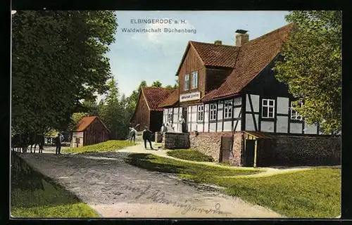 AK Elbingerode a. H., Waldwirtschaft Büchenberg von der Strasse gesehen