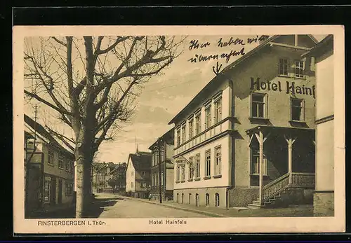 AK Finsterbergen /Thür., Hotel Hainfels
