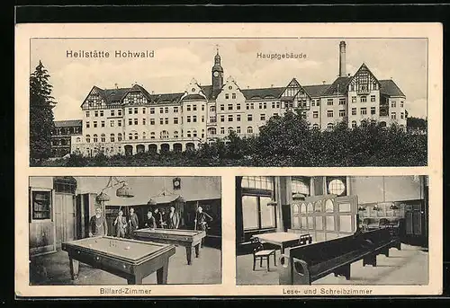 AK Neustadt, Heilstätte Hohwald, Hauptgebäude, Lese- und Schreibzimmer