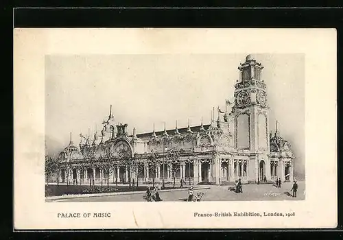 AK London, Franco-British Exhibition 1908, Palace of Music