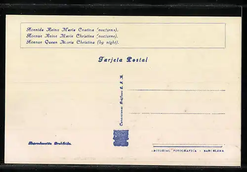 AK Barcelona, Exposición Internacional 1929, Avenida Reina Maria Cristina