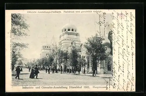AK Düsseldorf, Industrie- und Gewerbe-Ausstellung 1902, Hauptstrasse