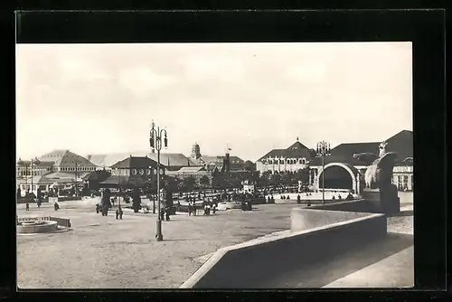 AK Leipzig, Weltausstellung für Buchgwerbe und Graphik 1914, Blick von der Freitreppe