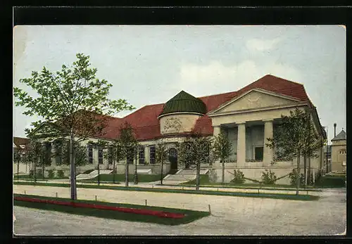 AK Leipzig, Ausstellungsgebäude der Kgl. Akademie f. Graph. Künste und Buchgewerbe u. Börsenverein d. Dt. Buchhändler