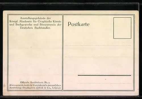 AK Leipzig, Ausstellungsgebäude der Kgl. Akademie f. Graph. Künste und Buchgewerbe u. Börsenverein d. Dt. Buchhändler