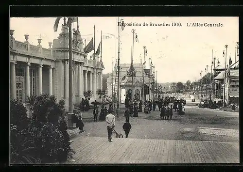 AK Bruxelles, Exposition 1910, L`Allée Centrale