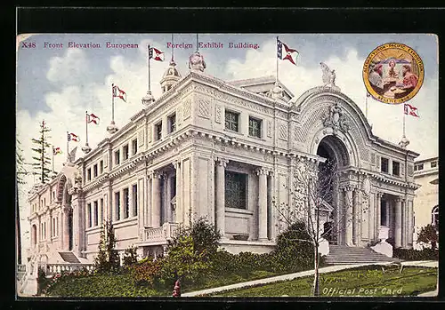 AK Seattle, Alaska-Yukon-Pacific Exhibition 1909, Front Elevation European Foreign Exhibit Building