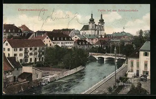 AK Donaueschingen, Partie bei der Schützenbrücke