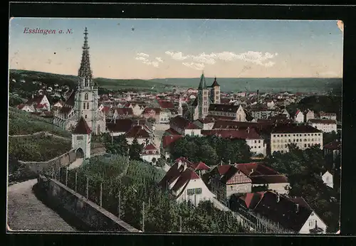 AK Esslingen a. N., Ansicht mit Kirche