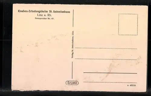 AK Linz a. Rh., Knaben-Erholungsheim St. Antoniushaus, Schlafsaal