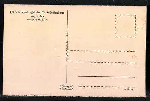 AK Linz a. Rh., Knaben-Erholungsheim St. Antoniushaus, Flur