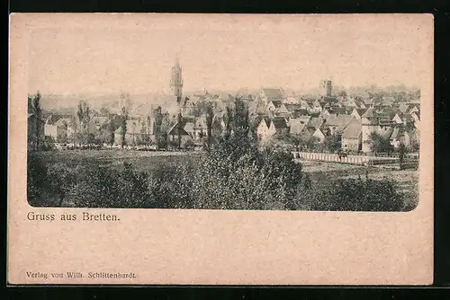 AK Bretten, Ansicht aus der Vogelschau