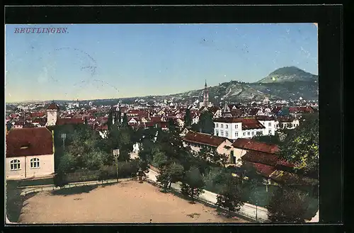 AK Reutlingen, Gesamtansicht mit Bergen