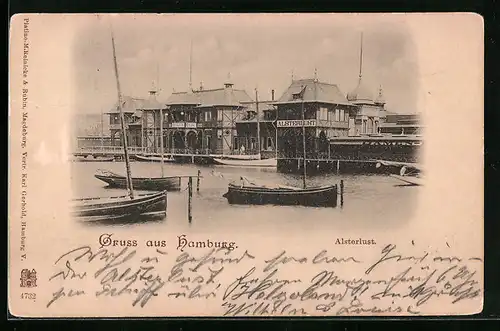 AK Hamburg-St.Georg, Alsterlust mit Booten