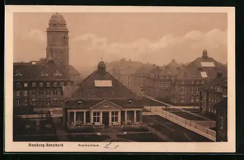 AK Hamburg-Barmbeck, Sicht auf Krankenhaus