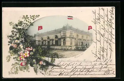 AK Hamburg-Neustadt, Neuer Alsterpavillon mit Blumen