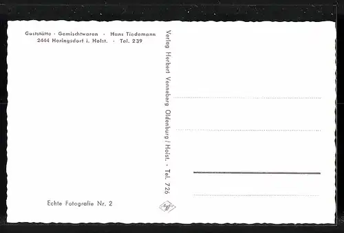 AK Heringsdorf /Holst., Gaststätte und Gemischtwaren HansTiedemann