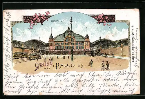 Lithographie Halle a. S., Bahnhof