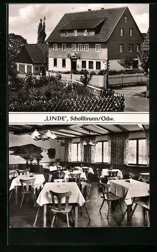 AK Schollbrunn /Odw., Gasthaus-Pension Linde