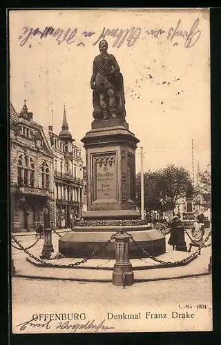 AK Offenburg, Denkmal Franz Drake