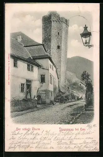 AK Dausenau bei Ems, Der schiefe Turm