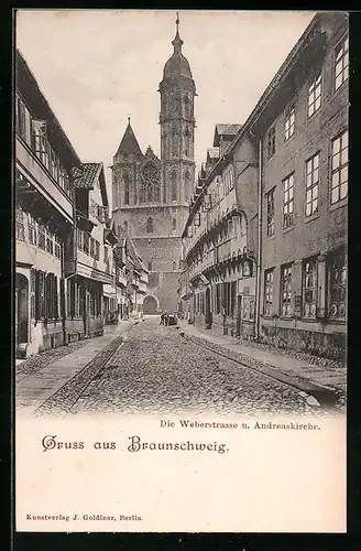 AK Braunschweig, Weberstrasse und Andreaskirche
