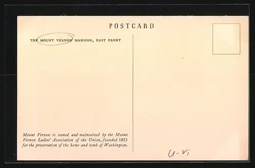 AK Mount Vernon, VA, Mount Vernon Mansion, East Front