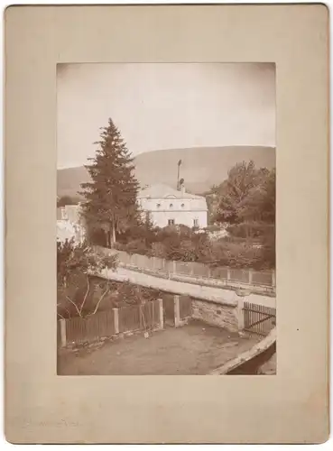 2 Fotografien E. Bassermann-Jordan, Deidesheim, Ansicht Lobsann bei Sulz am Wald, Neues Schlösschen in zwei Perspektiven