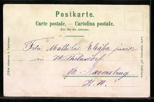 Lithographie Zürich, Limmatpartie, Julius Brann Modewaren