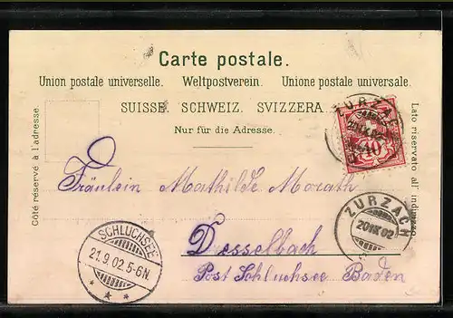 Lithographie Zürich, Alpenquai, Teilansicht