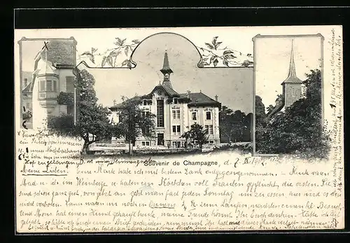 AK Champagne, Château, Eglise