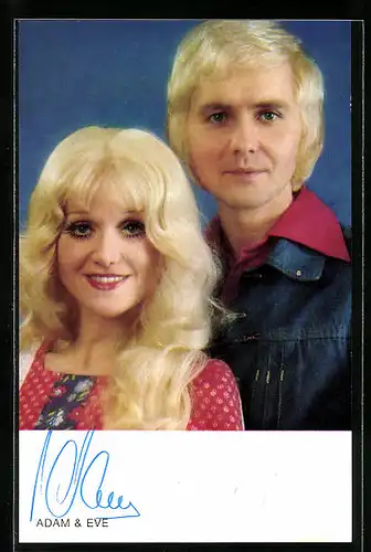 AK Musiker Adam & Eve mit blonden Haaren, Autograph