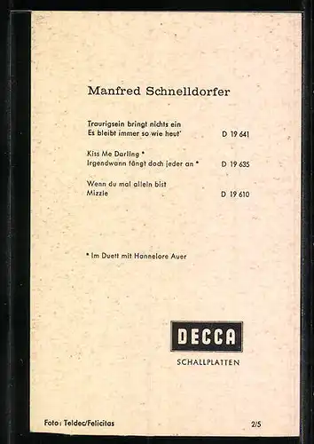 AK Musiker Manfred Schnelldorfer lächelt in die Kamera, Autograph