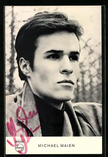AK Musiker Michael Maien in modischer Jacke, Autograph