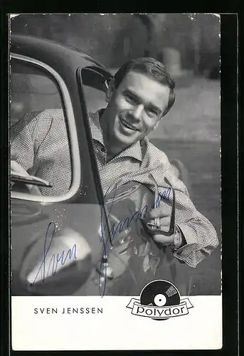 AK Musiker Sven Jenssen im Auto, Autograph