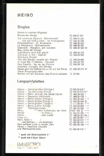 AK Musiker Heino mit Sonnenbrille, Autograph