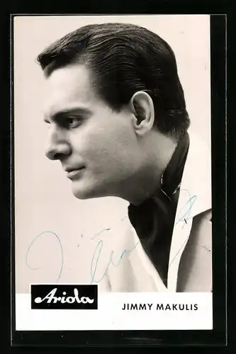 AK Musiker Jimmy Markulis von der Seite, Autograph