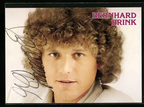 AK Musiker Bernhard Brink mit Dauerwelle, Autograph
