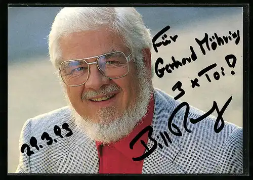 AK Musiker Bill Ramsey lächelt, Autograph