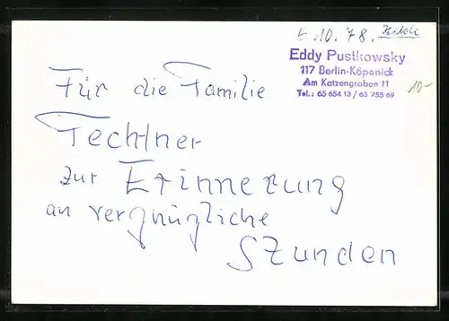 AK Musikerin Angela Kunkel und ihre Condor-Combo, Autograph