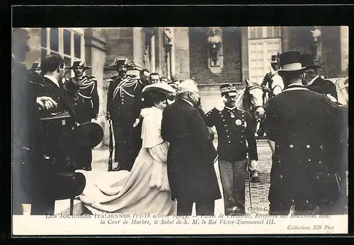 AK Empfang des Königs Victor Emanuele von Italien am Cour de Marbre