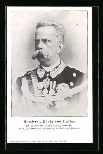 AK König Humbert von Italien in reich geschmückter Uniform