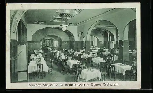 AK Braunschweig, Oberes Restaurant in Brüning`s Saalbau